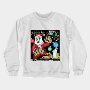 Santa Zombie wants Brains by Grafixs© / Miguel Heredia Crewneck Sweatshirt